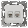 Розетка информационная+телефонная 12-3109-02RJ45+RJ11,  слоновая кость (10/100/2500)