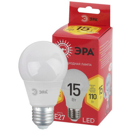 Лампа светодиодная ЭКО LED A60-15W-827-E27 R (диод, груша, 15Вт, тепл, E27)