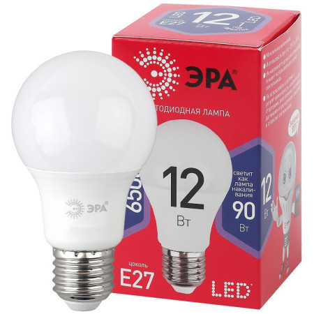 Лампа светодиодная ЭКО LED A60-12W-865-E27 R (диод, груша, 12Вт, хол, E27)