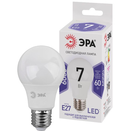 Лампа светодиодная СТАНДАРТ LED A60-7W-860-E27 (диод, груша, 7Вт, хол, E27)