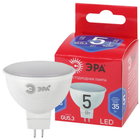 Лампа светодиодная ЭКО LED MR16-5W-865-GU5.3 R (диод, софит, 5Вт, хол, GU5.3)