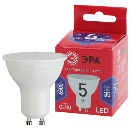 Лампа светодиодная ЭКО LED MR16-5W-865-GU10 R (диод, софит, 5Вт, хол, GU10)