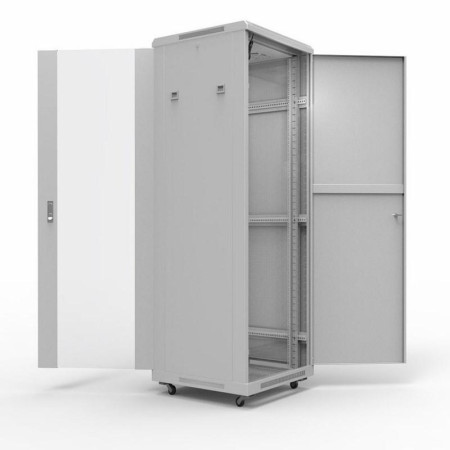 19" Напольный шкаф серии Standart 42U 600х1000 мм, передняя дверь стекло, задняя дверь металл, RAL 7035 (состоит из 3 частей)
