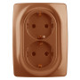 12-2106-14 Электроустановка ЭРА Розетка 2X2P+E Schuko, 16A-250В, IP20, Эра12, медь