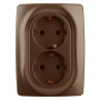 12-2106-13 Электроустановка ЭРА Розетка 2X2P+E Schuko, 16A-250В, IP20, Эра12, бронза
