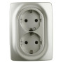 12-2106-15 Электроустановка ЭРА Розетка 2X2P+E Schuko, 16A-250В, IP20, Эра12, перламутр