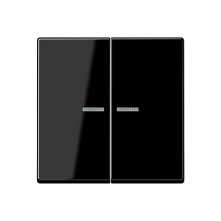 Клавиша для KNX кнопки, 2 группы, с окошком термопласт черный