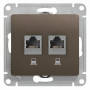 Glossa Шоколад Розетка 2-ая компьютерная RJ45+RJ45, кат.5E