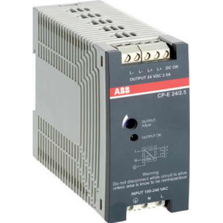 Блок питания CP-E 24/2.5 (регулир. вых. напряж) 90-265В AC / 120-370В DC, выход 24В DC /2.5A
