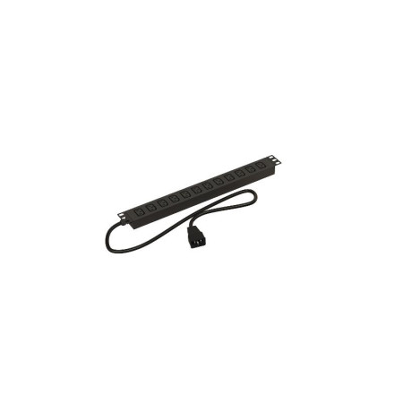 Hyperline SHE19-12IEC-2.5AIEC Блок розеток для 19" шкафов, горизонтальный, 12 розеток IEC320 C13
