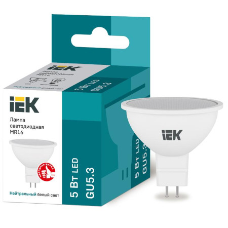 Лампа светодиодная LED 5Вт GU5.3 220В 4000К MR16 софит