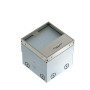 Лючок UDHOME2 укомплектованный 2 розетки французские (выемка 15 мм) 140х140х110мм нержавеющая сталь