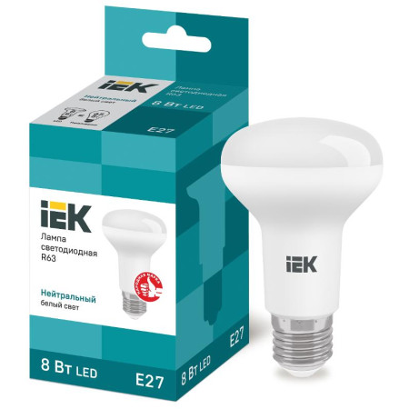Лампа светодиодная LED 8Вт Е27 220В 4000К R63 рефлектор
