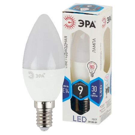 Лампа светодиодная LED 9Вт Е14 4000К СТАНДАРТ smd B35-9w-840-E14 свеча