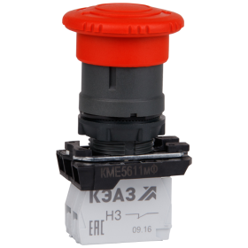 Кнопка КМЕ5122мФ-красный-2но+2нз-гриб-IP40
