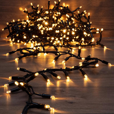 Гирлянда Кластер 10 м, 400 LED, черный каучук, IP67, соединяемая, цвет свечения теплый белый