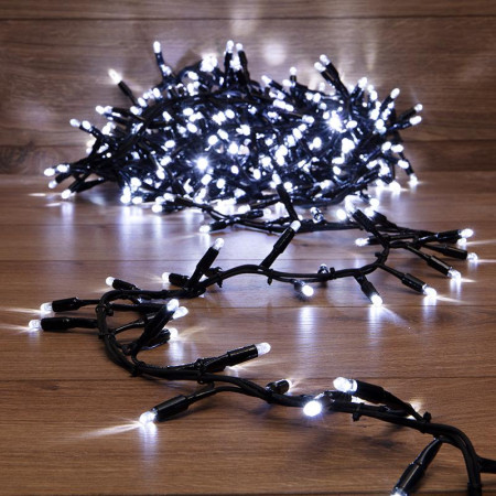 Гирлянда Кластер 10 м, 400 LED, черный каучук, IP67, соединяемая, цвет свечения белый