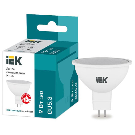 Лампа светодиодная LED MR16 софит 9Вт 230В 4000К GU5.3
