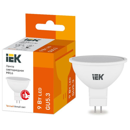 Лампа светодиодная LED MR16 софит 9Вт 230В 3000К GU5.3