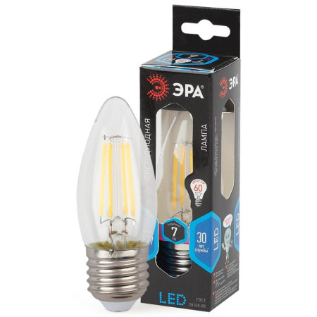 Лампа светодиодная F-LED B35-7W-840-E27 (филамент, свеча, 7Вт, нейтр, E27)