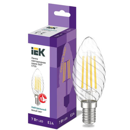 Лампа светодиодная LED CT35 свеча вит. 7Вт 230В 4000К E14 серия 360°