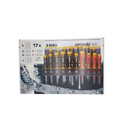 Набор отверток SL/PZ/PH/Tx Ergonic и отверток VDE на стальной стойке, 17 шт