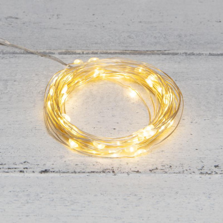 Гирлянда Роса 5 м, 50 LED, USB, теплое белое свечение