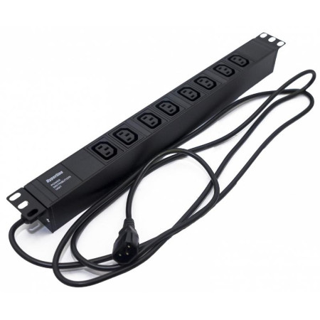 Hyperline SHE19-6IEC-R-2.5IEC Блок розеток для 19" шкафов, горизонтальный, 6 розеток IEC320 C13