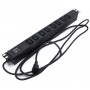 Hyperline SHE19-6IEC-R-2.5IEC Блок розеток для 19" шкафов, горизонтальный, 6 розеток IEC320 C13