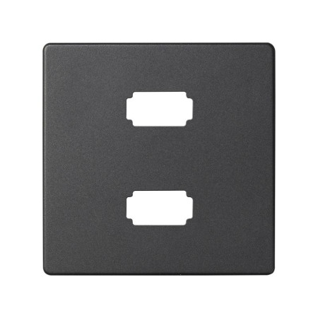 Simon 82 Накладка для коннектора 2*USB 2.0 типа А, "мама", S82, S82N, S82 Detail, графит
