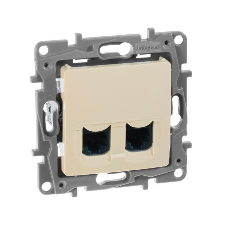 Etika Слоновая кость Розетка компьютерная 2-ая RJ45, категория 6 UTP