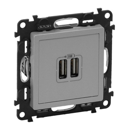 Valena LIFE DIY Алюминий Розетка 2-ая USB 240В/5В 1500мА