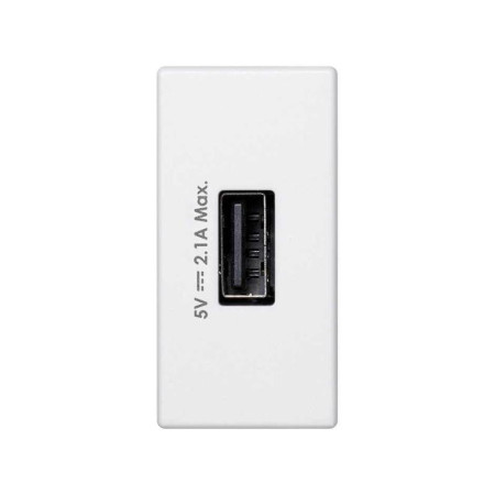 Simon Connect Зарядное устройство USB, К45, узкий модуль, 5 В, 2,1 А, белый