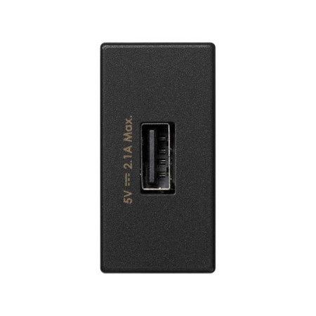Simon Connect Зарядное устройство USB, К45, узкий модуль, 5 В, 2,1 А, графит
