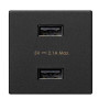 Simon Connect Зарядное устройство 2хUSB, К45, 5 В, 2,1 А, графит
