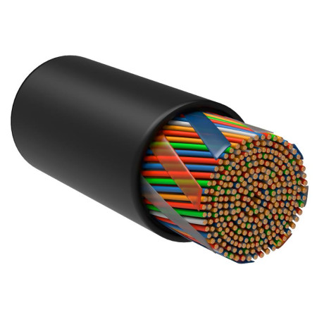 Кабель связи витая пара U/UTP, кат.5E 25х2х24AWG solid, LDPE, 305м, черный