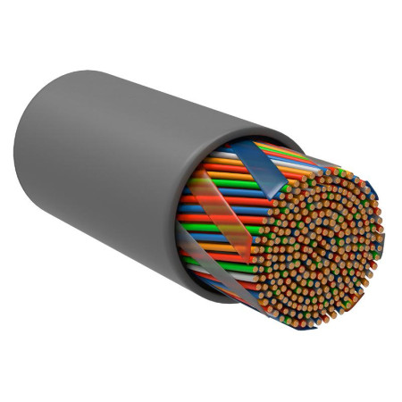 Кабель связи витая пара U/UTP, кат.5E, 25х2х24AWG solid, PVC, 500м, серый