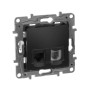 Etika Антрацит Розетка телефонная + компьютерная (RJ11+RJ45) 5 кат. UTP