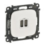 Valena ALLURE Белый Розетка 2-ая USB 240В/5В 1500мА (с лицевой панелью)
