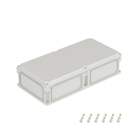 Корпус пластиковый RAM box IP67 600х300х146 мм(высота крышки 21) стенка с выбивными фланцами непрозрачная крышка