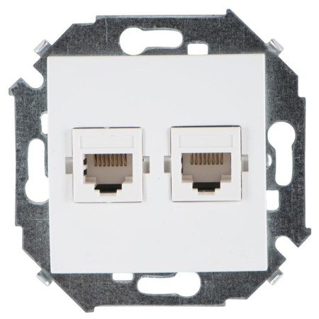 Simon 15 Белый Розетка компьютерная двойная RJ45 кат.5е, Systimax