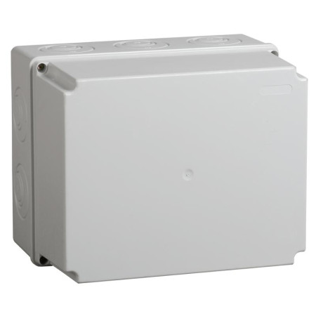 Коробка распределительная КМ41274 для о/п 240х195х165 мм IP55 (RAL7035, кабельные вводы 5 шт)