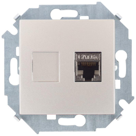 Simon 15 Шампань Розетка компьютерная RJ45 кат.6а (АМР, FTP)