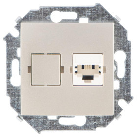 Simon 15 Шампань Розетка телефонная RJ11, винт. зажим