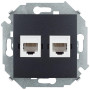 Simon 15 Графит Розетка компьютерная двойная RJ45 кат.5е, Systimax