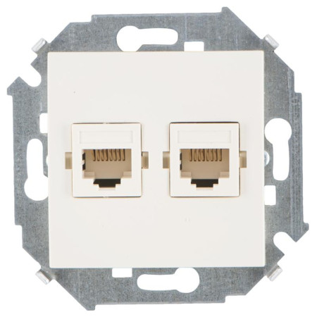 Simon 15 Сл. кость Розетка компьютерная двойная RJ45 кат.5е, Systimax