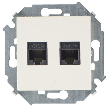 Simon 15 Сл. кость Розетка компьютерная двойная RJ45 кат.5e (AMP)