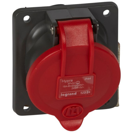 Встраиваемая розетка Hypra - IP 44 - 3К+Н+З - 16 А - пластик