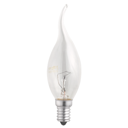 Лампа накаливания ЛОН 60Вт E14 220В CT35 clear свеча на ветру