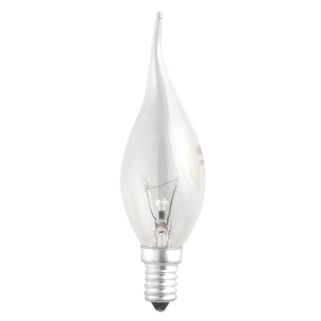 Лампа накаливания ЛОН 40Вт E14 220В CT35 clear свеча на ветру